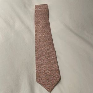 Vineyard Vines Pink/light blue Martini flip flop & seashell Silk Mens Tie